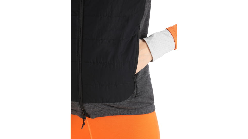 Icebreaker MerinoLoft Vest - Womens, Black/Jet Heather/Cb, Extra Large, IB0A56H1091XL