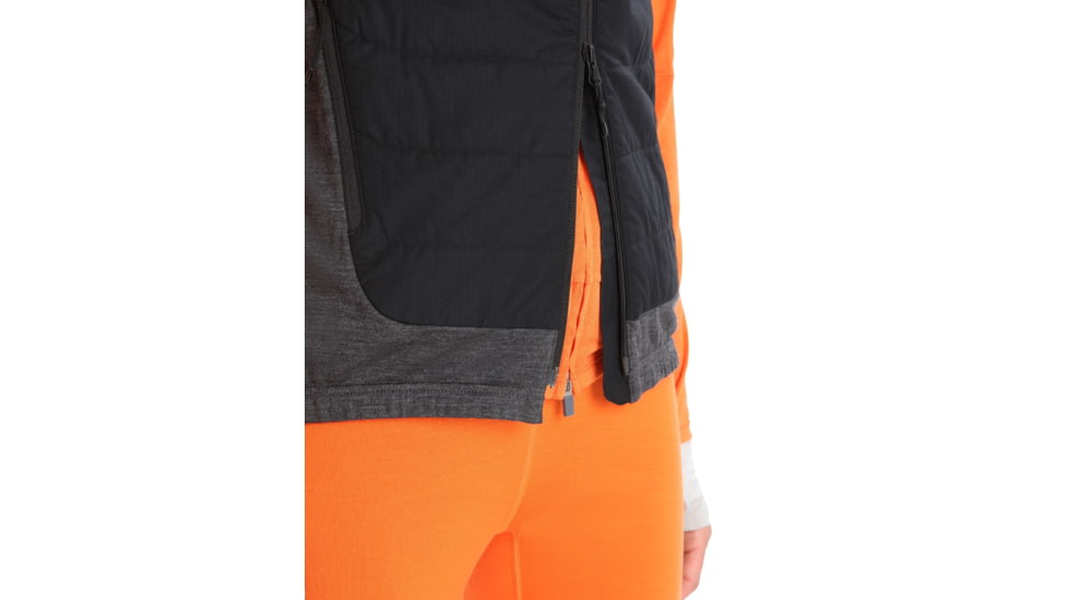 Icebreaker MerinoLoft Vest - Womens, Black/Jet Heather/Cb, Extra Large, IB0A56H1091XL