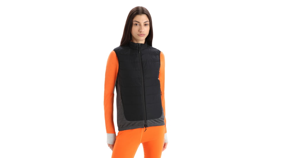Icebreaker MerinoLoft Vest - Womens, Black/Jet Heather/Cb, Extra Large, IB0A56H1091XL