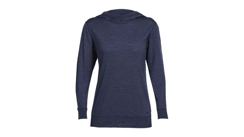 Icebreaker Mira Long Sleeve Hood - Women's -Admiral Heather-X-Large
