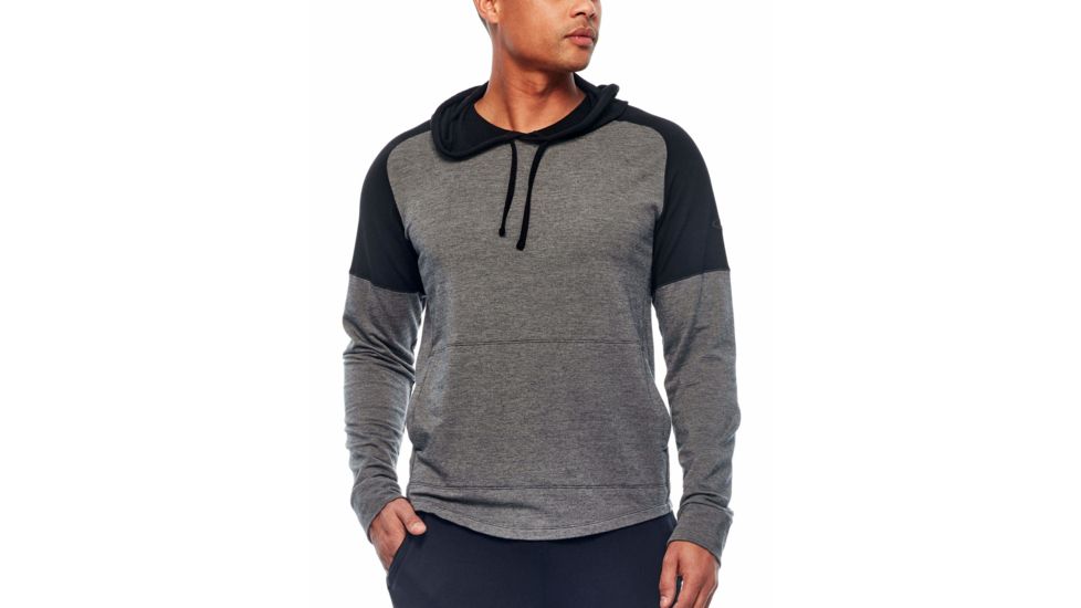 Icebreaker Cool-Lite Momentum Long Sleeve Hood - Men's, Black/Snow Heather/Black, Medium, 103615003M