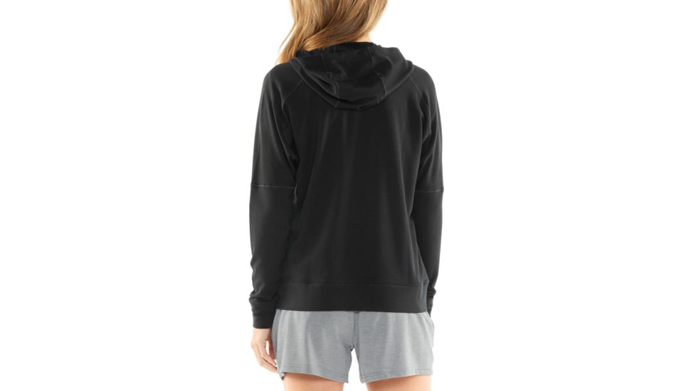 Icebreaker Momentum Long Sleeve Zip Hood - Womens, Black, Small, 104670001S