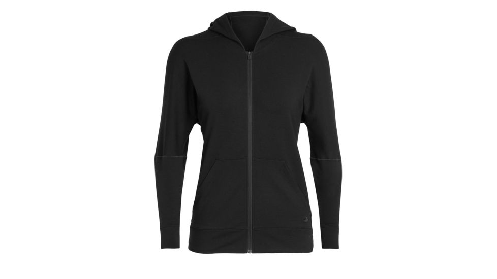 Icebreaker Momentum Long Sleeve Zip Hood - Womens, Black, Small, 104670001S