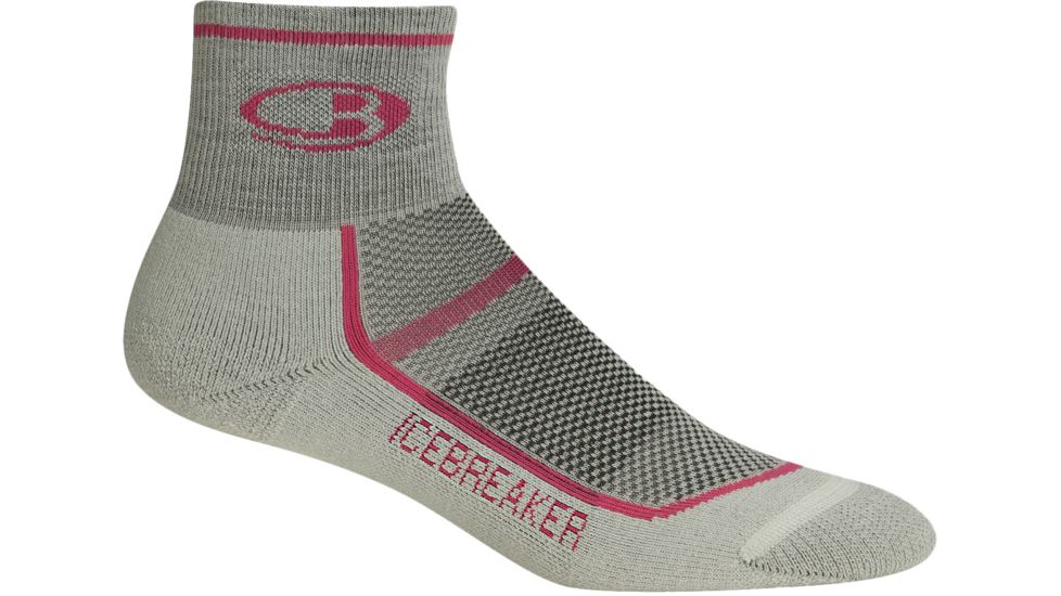 Icebreaker Multisport Cushion Mini Sock - Women's-Silver/Cherub/Silver-Small