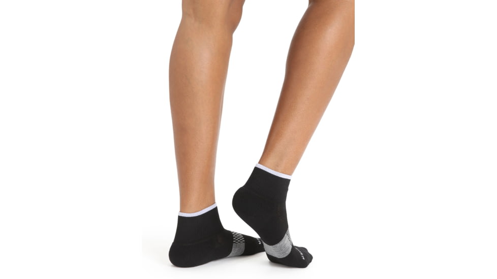 Icebreaker Multisport Light Mini Socks - Womens, Black/Snow/Metro Heather, Medium, IB105127377M