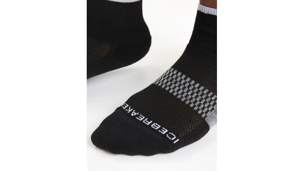 Icebreaker Multisport Light Mini Socks - Womens, Black/Snow/Metro Heather, Medium, IB105127377M