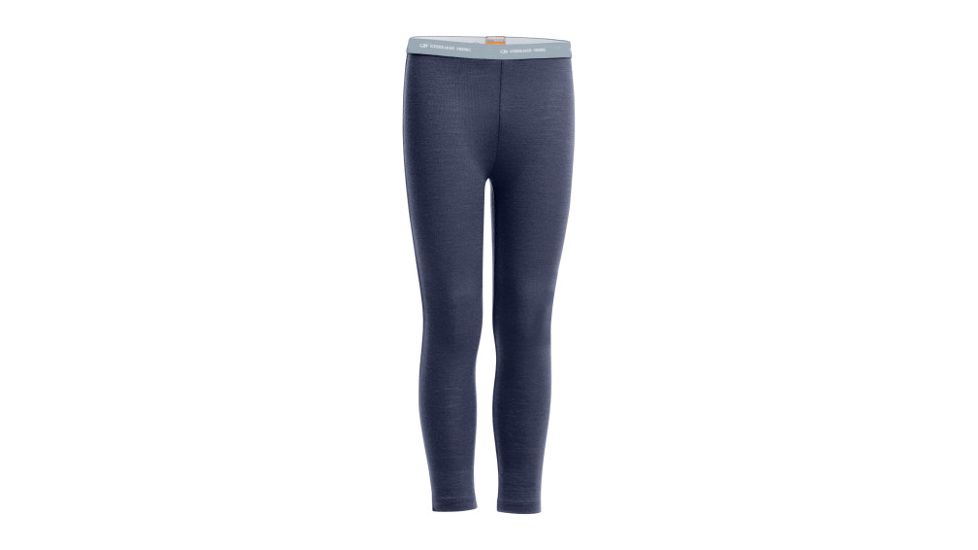 Icebreaker Oasis Leggings - Kids'-Fathom Heather/Blizzard Heather-8