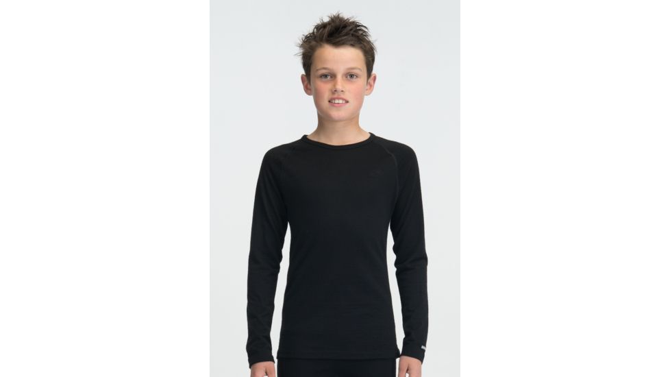 Icebreaker Oasis Long Sleeve Crew - Boys-Black-12