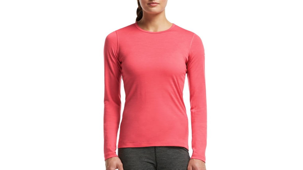 Icebreaker Oasis Long Sleeve Crew Top - Women's-Grapefruit-Medium