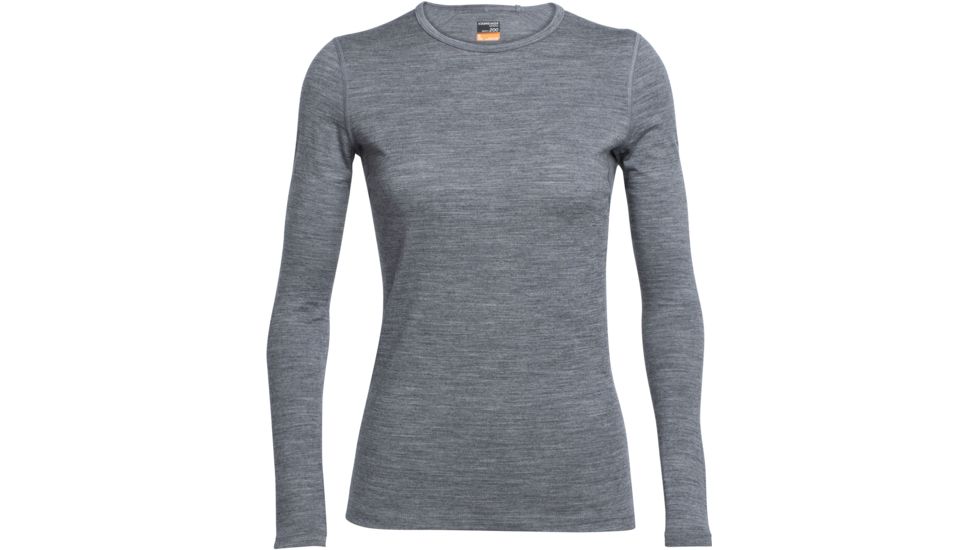 Icebreaker Oasis Long Sleeve Crew Top - Women's-Gritstone Heather-Large