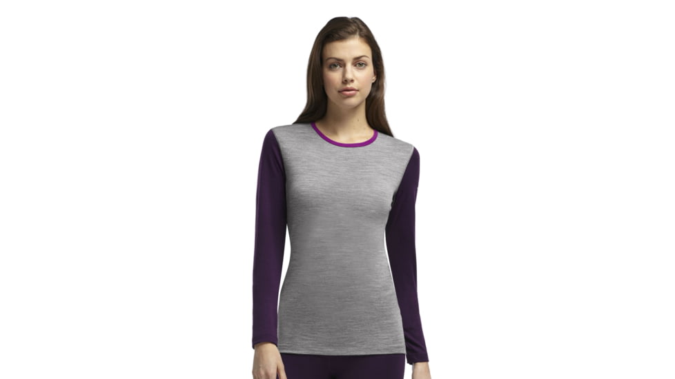 Icebreaker Oasis Long Sleeve Crew Top - Women's-Metro/Vivid-Large