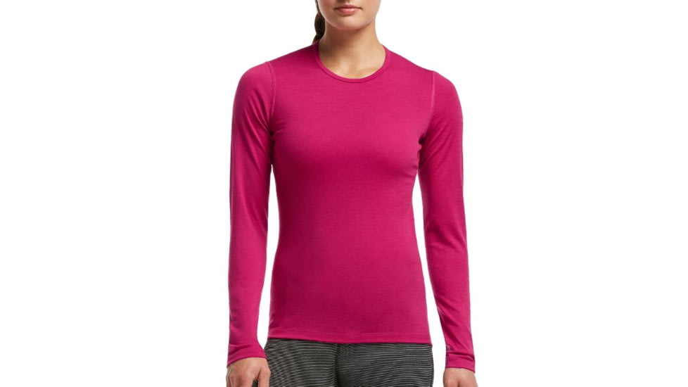 Icebreaker Oasis Long Sleeve Crew Top - Women's-Raspberry-Small