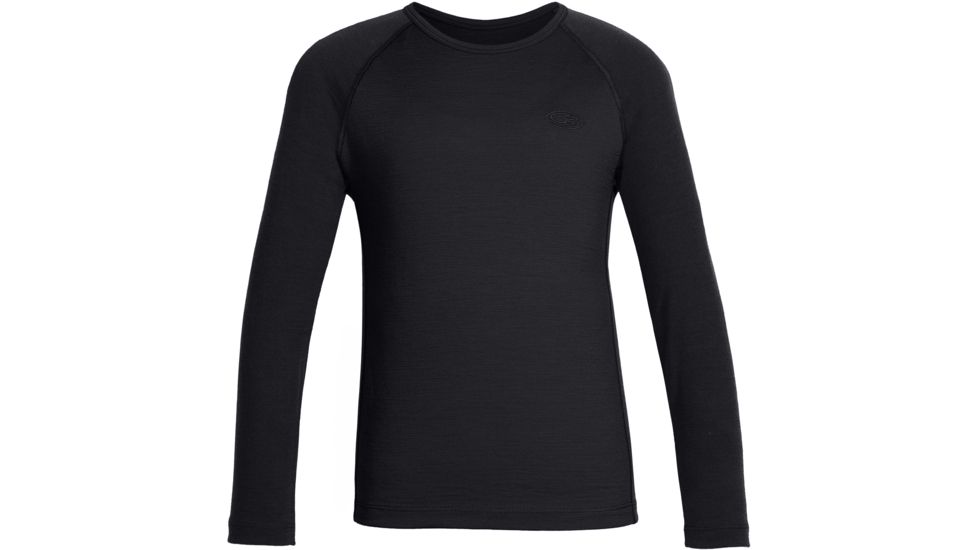 Icebreaker Oasis Long Sleeve Crewe - Kids'-10-Black