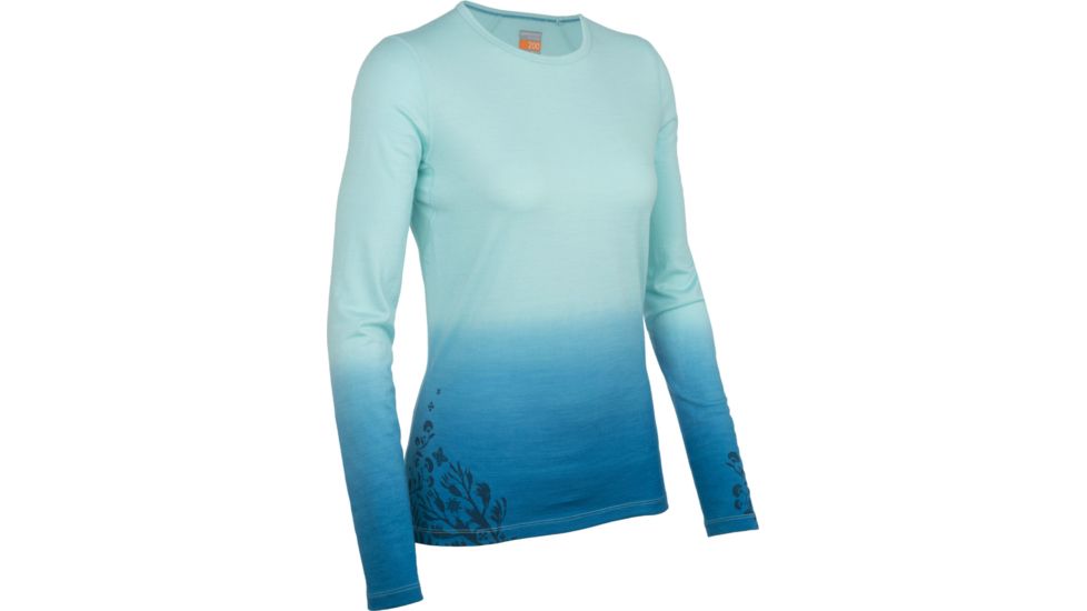 Icebreaker Oasis Long Sleeve Flourish Crewe Top - Women's-Teardrop/Cruise-X-Small