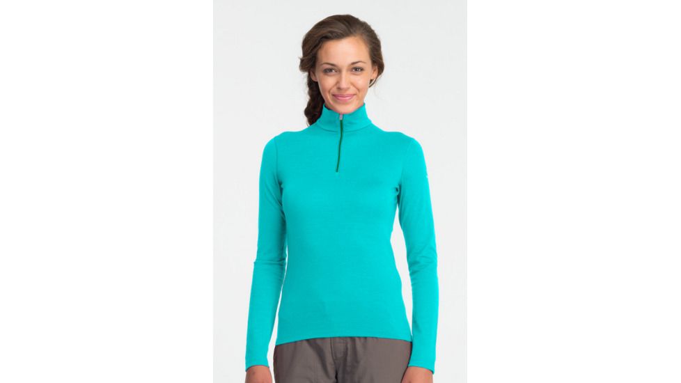 Icebreaker Oasis Long Sleeve Half Zip Top - Women's-Mermaid/Hunter-Large