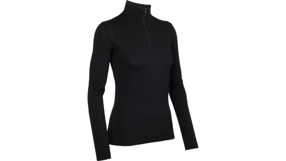 Icebreaker Oasis Long Sleeve Half Zip Top - Womens-Black-Medium