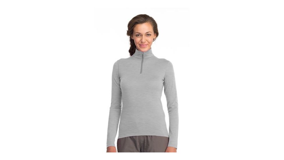 Oasis Long Sleeve Half Zip Top - Womens-Blizzard Heather-X-Large