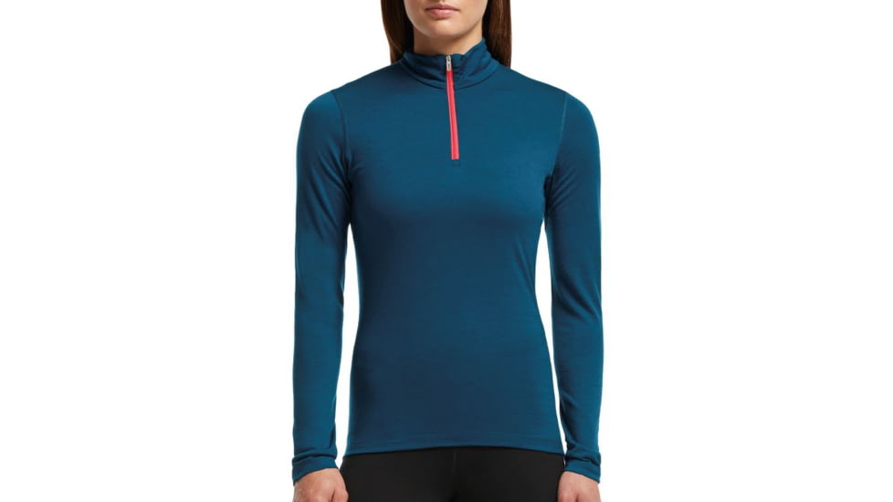 Oasis Long Sleeve Half Zip Top - Womens-Night/Grapefruit-X-Small