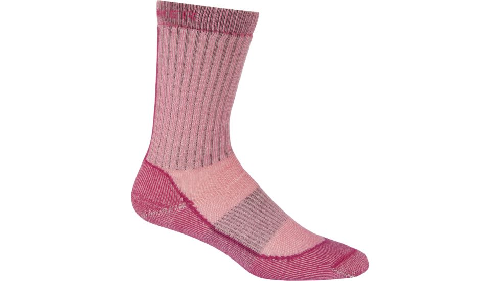 Icebreaker Outdoor Mid Crew Sock - Women's-Cherub/Silver/Ruby-Large