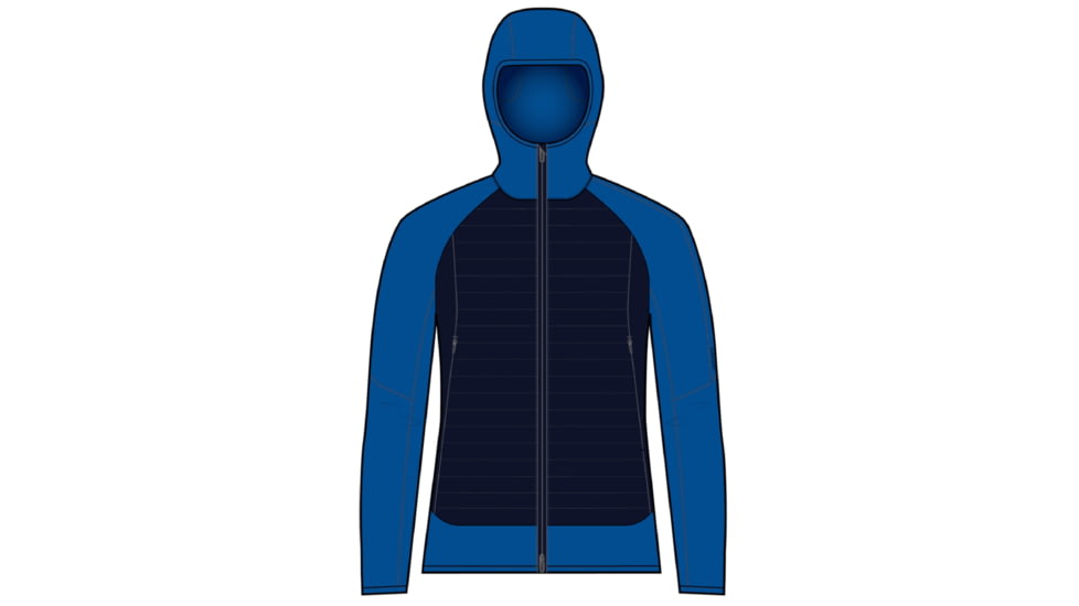 Icebreaker Quantum Hybrid Long Sleeve Zip Hoodie - Men's, Lazurite/Midnight Navy/Cb, Large, IB0A56QPA72L