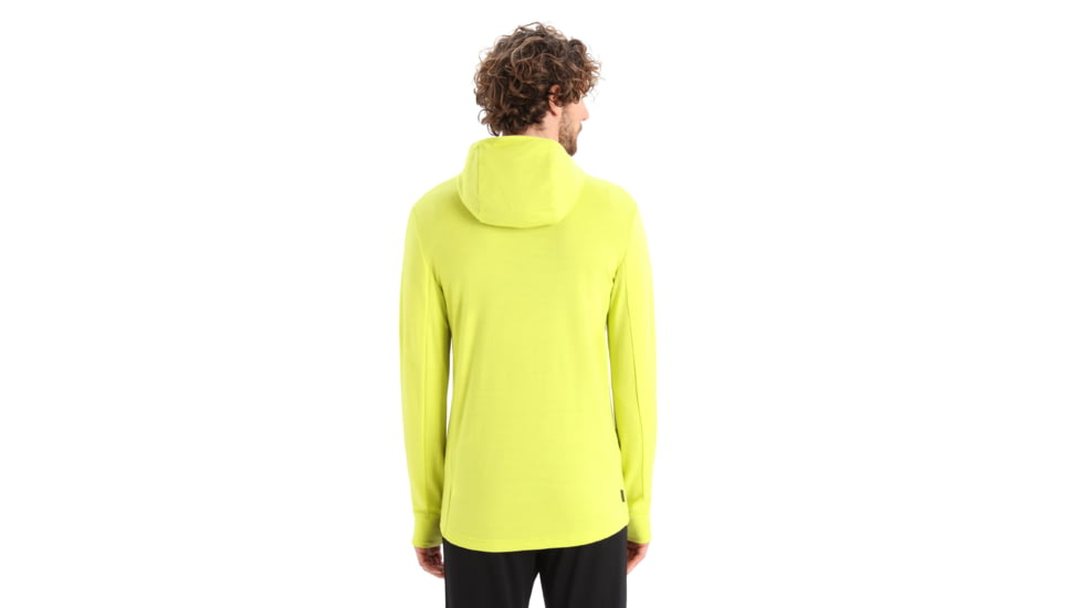 Icebreaker Quantum III Long Sleeve Zip Hoodie - Mens, Bio Lime/Loden/Cb, Small, IB0A59JX868S
