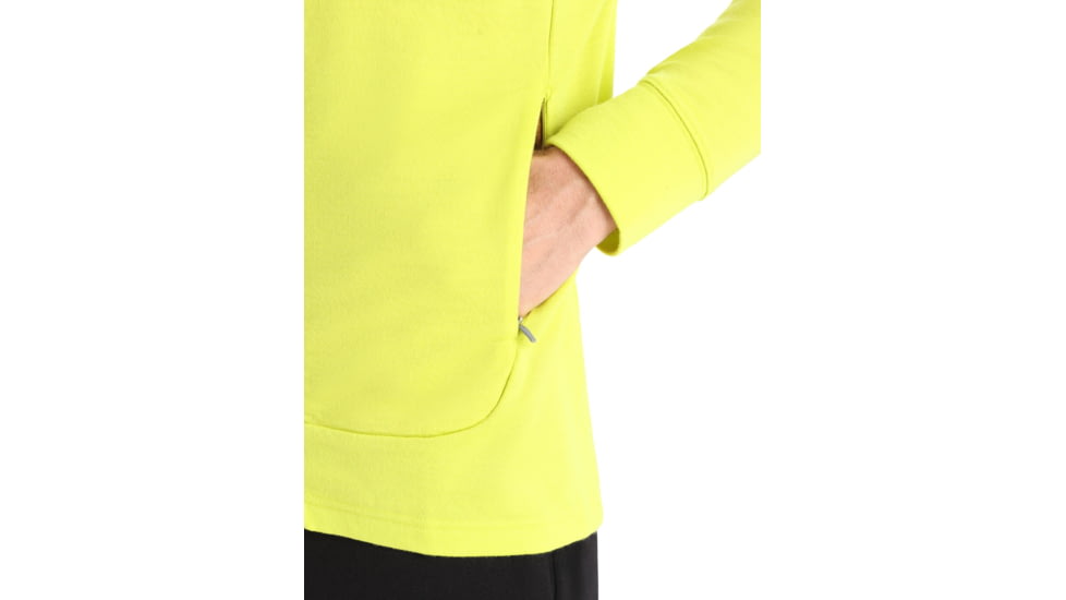 Icebreaker Quantum III Long Sleeve Zip Hoodie - Mens, Bio Lime/Loden/Cb, Small, IB0A59JX868S