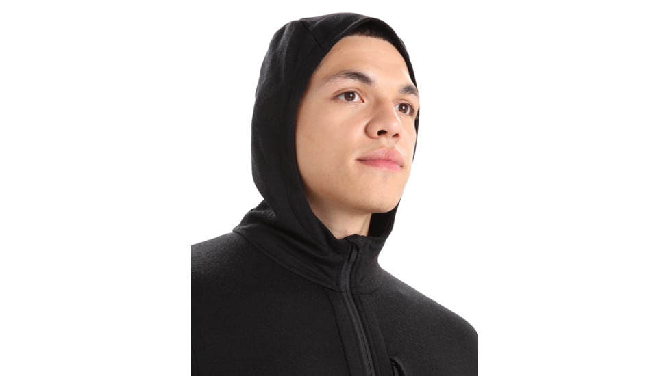Icebreaker Quantum III Long Sleeve Zip Hoodie - Mens, Black, Large, IB0A59JX001L