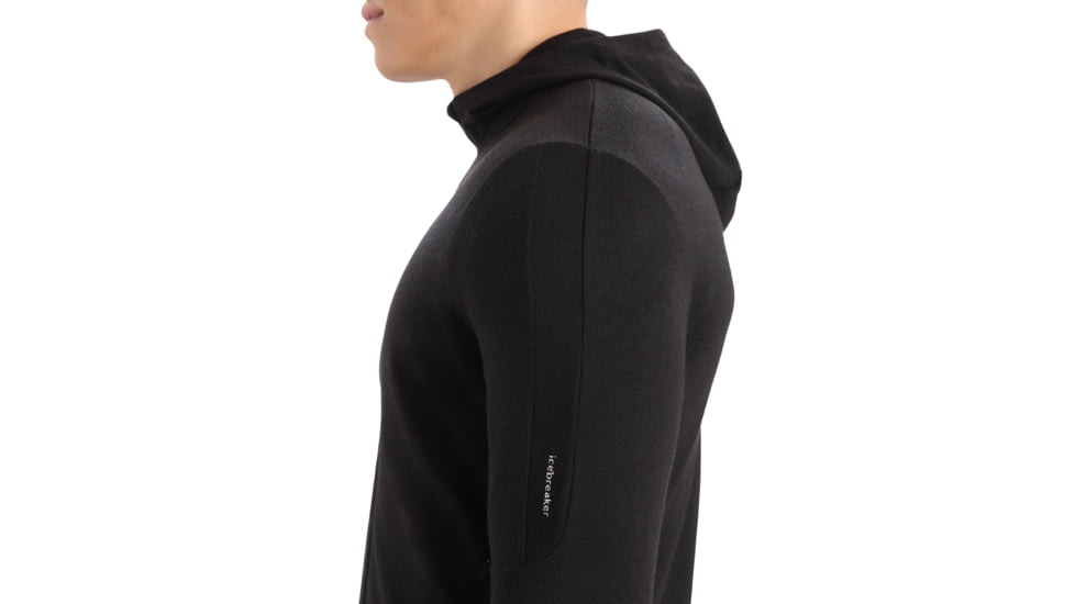 Icebreaker Quantum III Long Sleeve Zip Hoodie - Mens, Black, Large, IB0A59JX001L