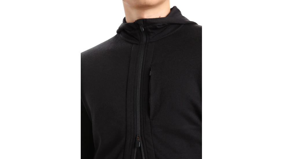 Icebreaker Quantum III Long Sleeve Zip Hoodie - Mens, Black, Large, IB0A59JX001L
