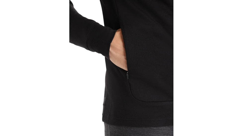 Icebreaker Quantum III Long Sleeve Zip Hoodie - Mens, Black, Large, IB0A59JX001L