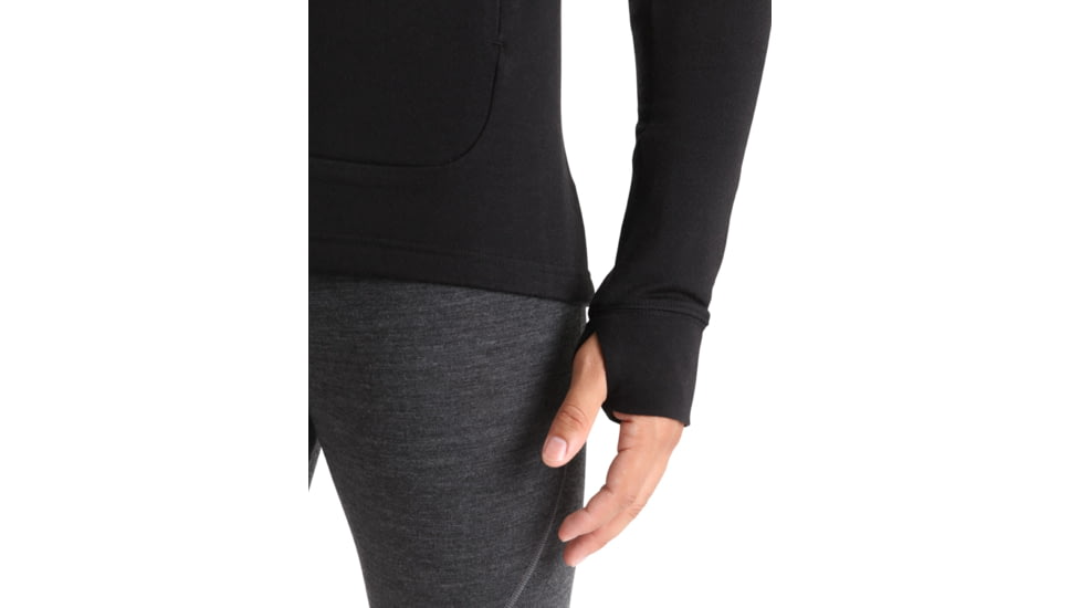 Icebreaker Quantum III Long Sleeve Zip Hoodie - Mens, Black, Large, IB0A59JX001L