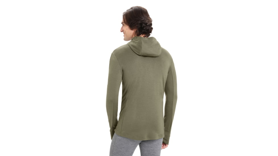 Icebreaker Quantum III Long Sleeve Zip Hoodie - Mens, Loden, Large, IB0A59JX069L