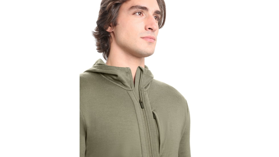 Icebreaker Quantum III Long Sleeve Zip Hoodie - Mens, Loden, Large, IB0A59JX069L