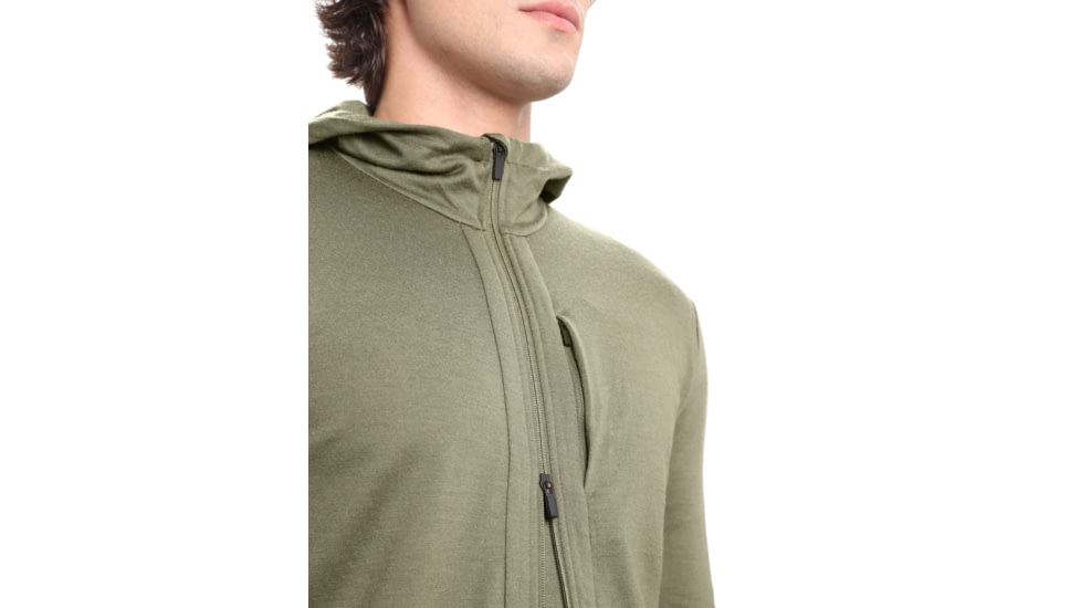 Icebreaker Quantum III Long Sleeve Zip Hoodie - Mens, Loden, Large, IB0A59JX069L