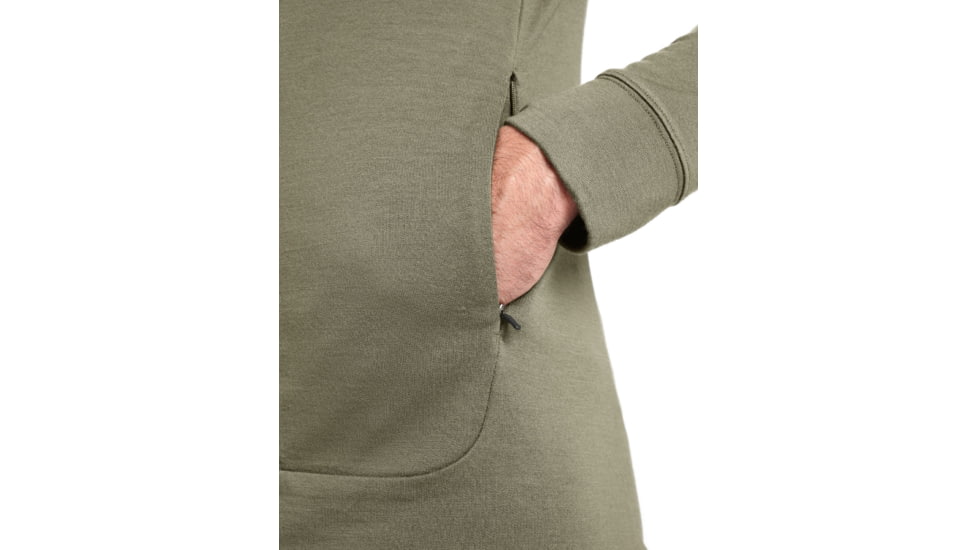 Icebreaker Quantum III Long Sleeve Zip Hoodie - Mens, Loden, Large, IB0A59JX069L