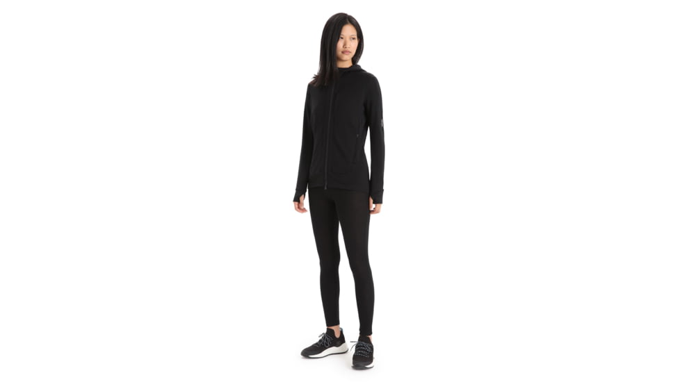 Icebreaker Quantum III Long Sleeve Zip Hoodie - Womens, Black, Small, IB0A59JW001S