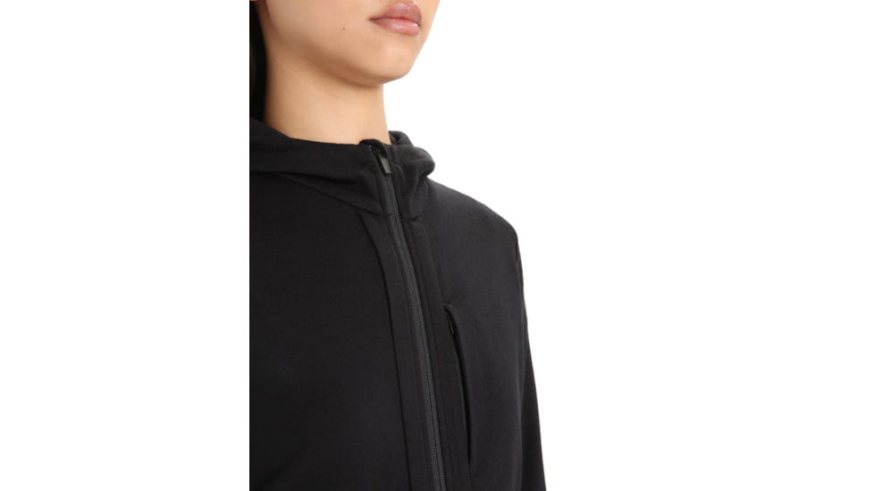 Icebreaker Quantum III Long Sleeve Zip Hoodie - Womens, Black, Small, IB0A59JW001S
