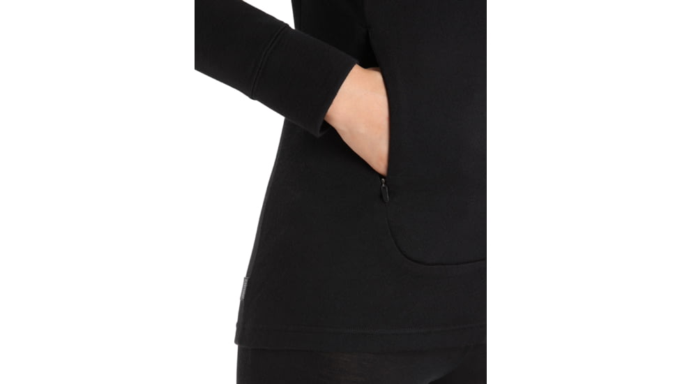 Icebreaker Quantum III Long Sleeve Zip Hoodie - Women's, Black, Small, IB0A59JW001S