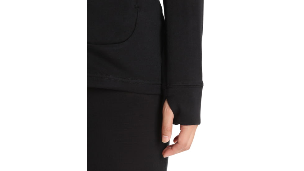 Icebreaker Quantum III Long Sleeve Zip Hoodie - Womens, Black, Small, IB0A59JW001S