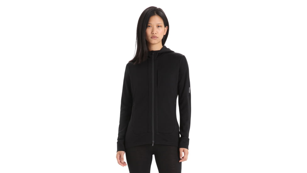 Icebreaker Quantum III Long Sleeve Zip Hoodie - Womens, Black, Small, IB0A59JW001S