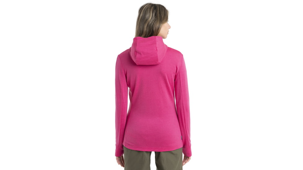 Icebreaker Quantum III Long Sleeve Zip Hoodie - Womens, Tempo/Electron Pink/Cb, Medium, IB0A59JW858M
