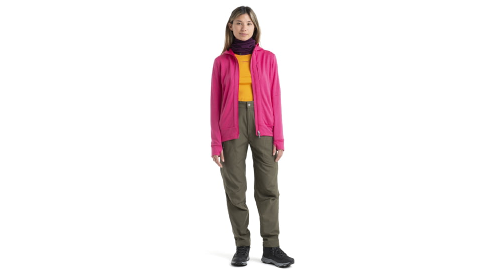 Icebreaker Quantum III Long Sleeve Zip Hoodie - Womens, Tempo/Electron Pink/Cb, Medium, IB0A59JW858M