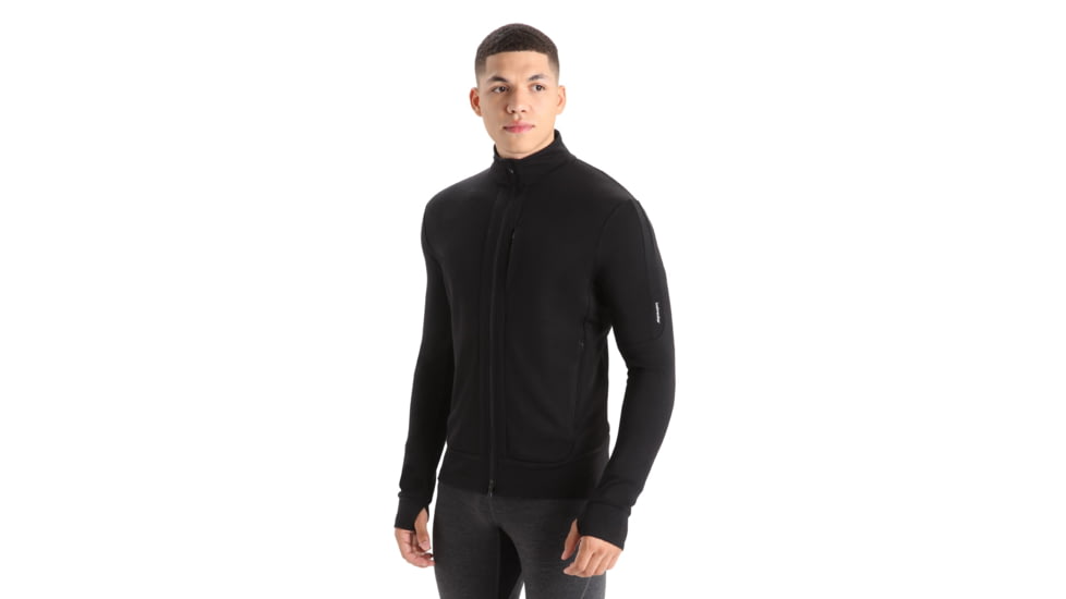 Icebreaker Quantum III Long Sleeve Zip Jacket - Mens, Black, 2XL, IB0A56FP001XXL