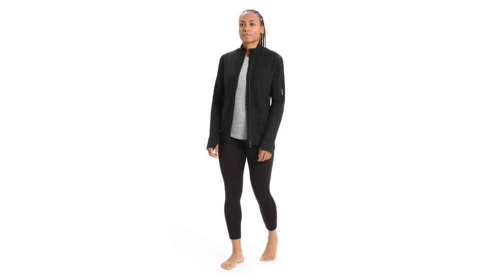 Icebreaker Quantum III Long Sleeve Zip Jacket - Womens, Black, Small, IB0A56FO001S