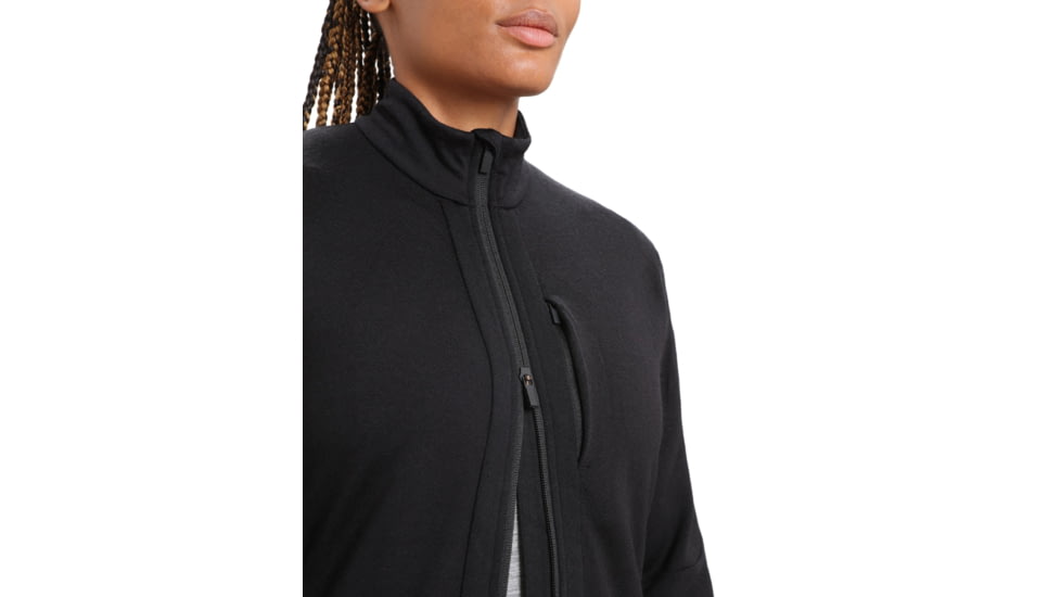 Icebreaker Quantum III Long Sleeve Zip Jacket - Womens, Black, Small, IB0A56FO001S