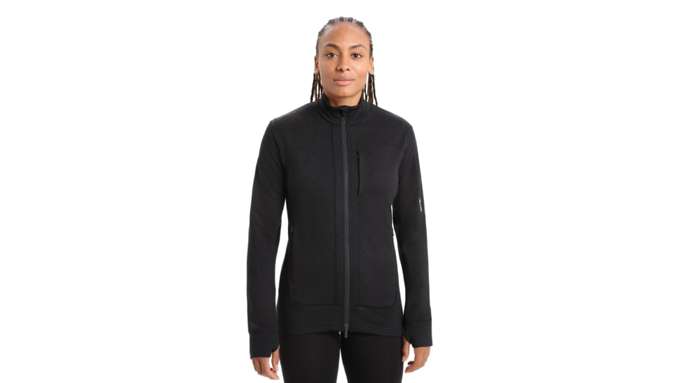 Icebreaker Quantum III Long Sleeve Zip Jacket - Womens, Black, Small, IB0A56FO001S