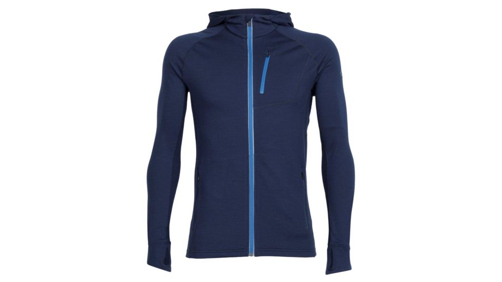 Icebreaker Quantum Long Sleeve Zip Hood Jacket - Men's-Admiral/Pelorus-Large