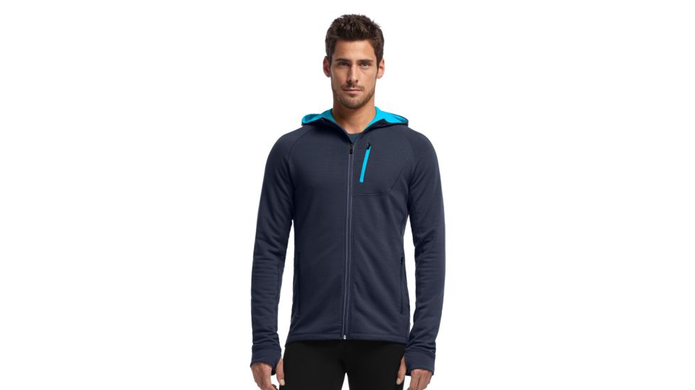 Icebreaker Quantum Long Sleeve Zip Hood Jacket - Men's-Admiral-X-Large