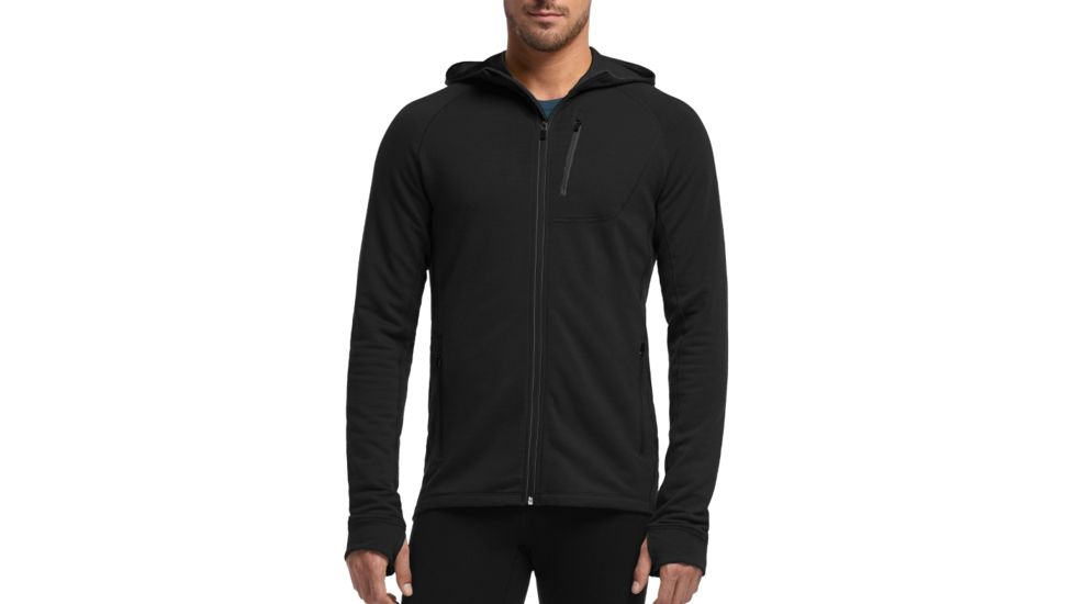 Quantum Long Sleeve Zip Hood Jacket - Mens-Black-Small