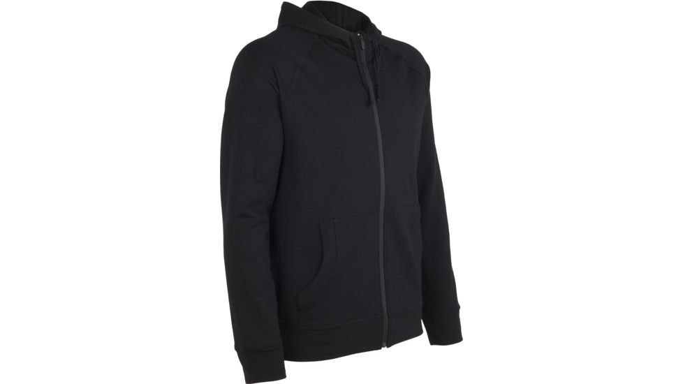 Icebreaker Quattro Long Sleeve Hood - Men's-Black-Small